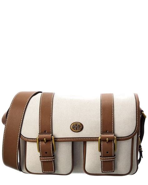 michael kors simone bag|Simone Canvas and Leather Messenger Bag .